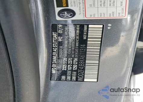 2019 Mercedes-Benz E 300 из США, поврежденный, VIN WDDZF4JB8KA611314